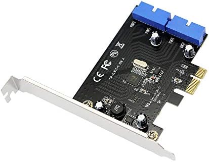 Sinloon PCI Express ל- DUAL 19 PIN USB 3.0 כרטיס PCI-E למתאם יציאות זכר פנימיות 20 סינים למחשב