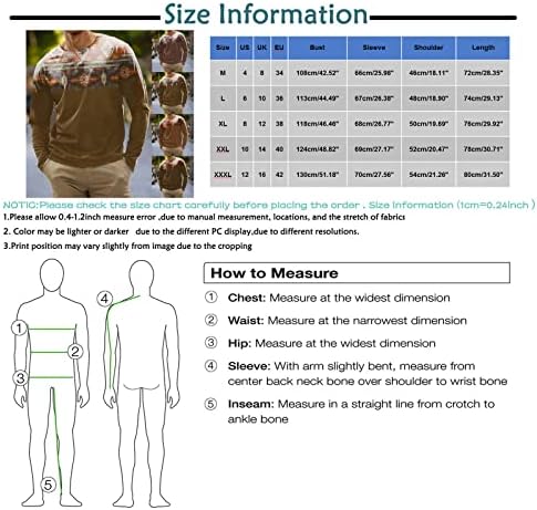 חולצות גברים Oioloyjm 2023 טוניקה בגודל פלוס ללבוש עם חותלות סווטשירט סווטשירט מזדמן שרוול ארוך מודפס