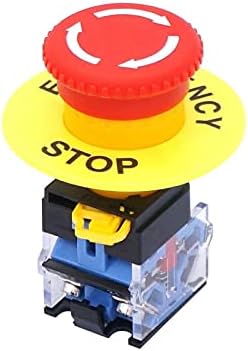 BRART 22 ממ 2 NC NC אדום פטריות אדום תפס חירום עצירה מתג כפתור כפתור 10A 440V