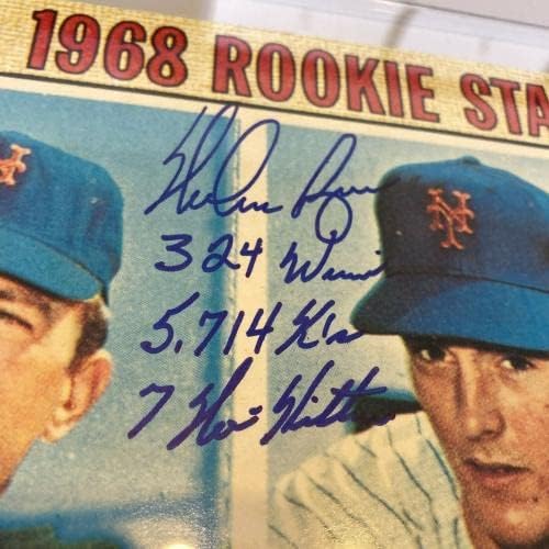 נולן ראיין חתם על כתוב בכבדות ג'מבו 1968 Topps RC RP PSA DNA GEM MINT 10 - כרטיסי חתימה של בייסבול בלוח בייסבול