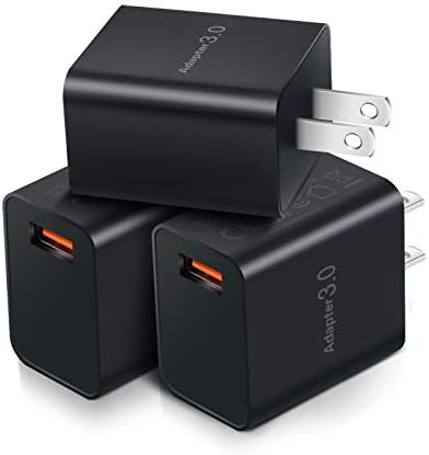 חסימת מטען USB, OKRAY 3-PACK תשלום מהיר 3.0 מתאם 18W טעינה מהירה חסימת חסימת קיר USB תקע קיר מתאם חשמל תואם