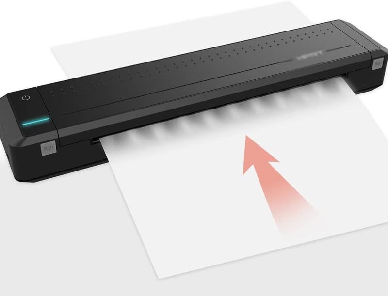 ZHUHW מדפסת העברה תרמית ניידת מחברת למחשב נייד לבית ספר משרדי עם גליל סרט
