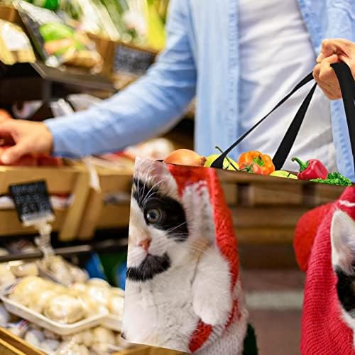 סל קניות לשימוש חוזר חתלתול אדום חתלתול ניידים מתקפלים שקיות מכולת פיקניק תיק קניות סל כביסה