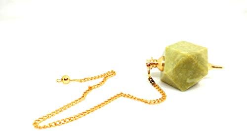 סילון סרפנטין משושה זהב מצופה מטוטלת חוברת חוברת חוברת טיפול גביש טיהור רצונות מודעות עצמית של Vastu
