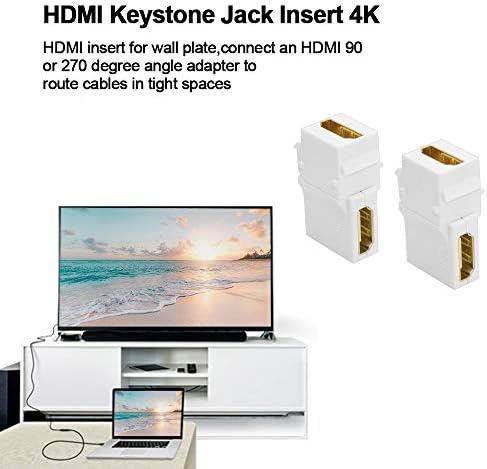 Poyiccot Hdmi Keystone Jack, 2 חבילות 90 מעלות HDMI Keystone נקבה לנקבה HDMI תוספת למתאם מצמד