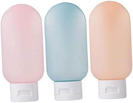 Doitool 3PCS גודל סבון נייד מוצרי טיפוח סיליקון סיליקון בקבוקי צבע קוסמטי מסוג קרם סוג קרם כובע ניקוי
