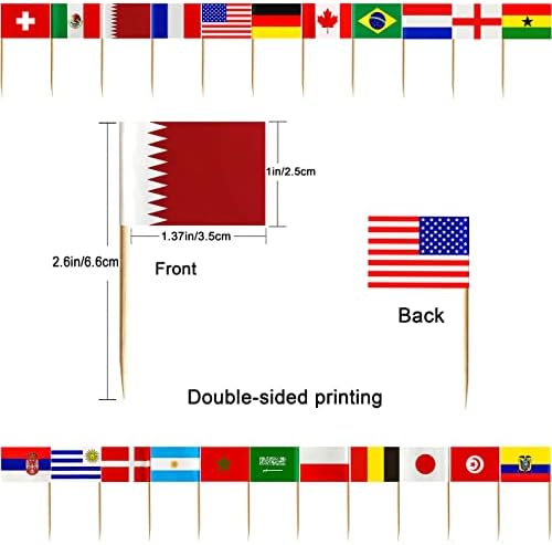 מושלם 3 סט 2022 גביע העולם קיסם דגל קטן מיני קוקטייל פירות עוגות טופר מקל דגלי, 96 יחידות