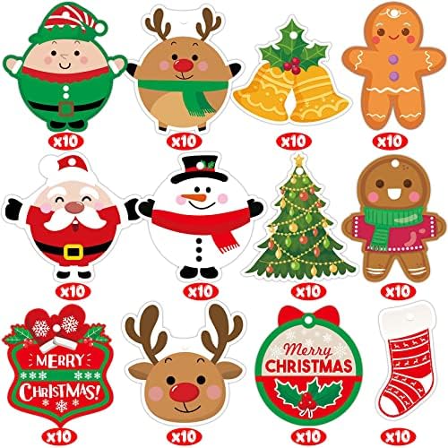 חג המולד מתנה תגיות עם מחרוזת מצורף 120 יחידות חג המולד תגיות עם מחרוזת חג המולד תגיות עם מחרוזת מצורף