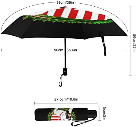 מטריית נסיעות אטומה לרוח דגל אמריקאי בולדוג אמריקאי קל משקל מטרייה מתקפלת להגנה מפני אולטרה סגול 50 + לעסקים