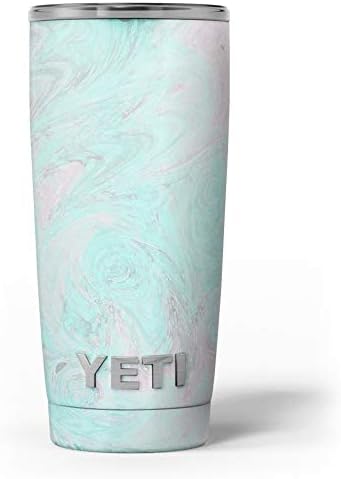 עיצוב Skinz Teal Slate Slate Surble V23 - ערכת גלישת ויניל מדבקות עור תואמת את כוסות הכוס של Coolber Cooler