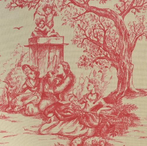 אדום עמל בד ישיר מצרפת / איימי / אותנטי צרפתית מעצב כותנה הדפסת / 140 סמ רחב ~ נמכר על ידי חצר