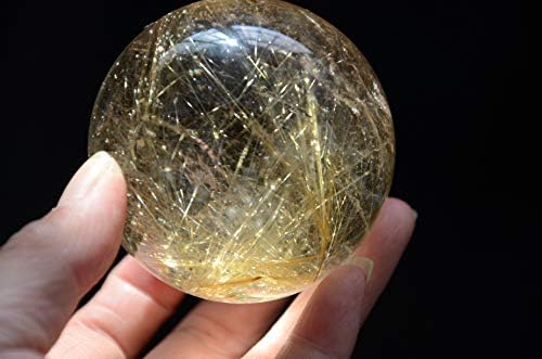 אמיתי טיבטי ההימלאיה גבוהה גובה ברור זהב מסובבת קריסטל קוורץ כדור כדור כדור 2.51 אינץ רוחני רייקי ריפוי