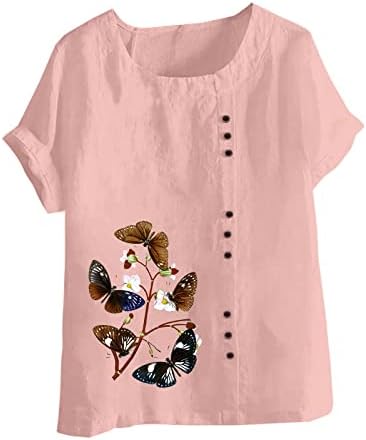 חולצות בוהו לנשים, חולצות טיז לבושות לנשים טוניקה עם שרוול קצר חולצות אביב 2023 בכושר רופף