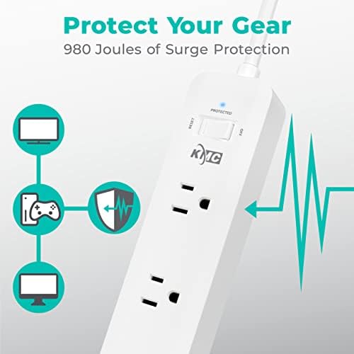 KMC USB-C PD Surge Surge Protector 3-Outlet Strupt 2-Pack, DELLECTION DELLECT