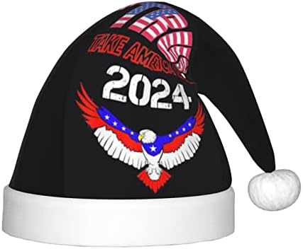טראמפ 2024 לקחת אמריקה חזרה סנטה כובע ילדים חג המולד כובעי קטיפה חג המולד כובע עבור חג המולד לשנה חדשה חג