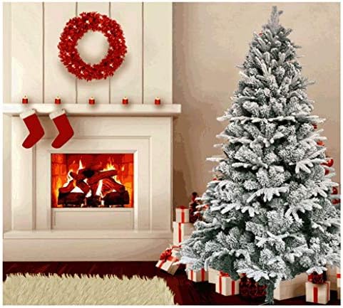 עץ חג המולד של שלג נוהר לחג המולד, עץ חג המולד מלאכותי עם עמדת עץ יציבה, קל להרכבה